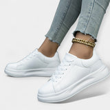 Alisa | White Leather Sneakers