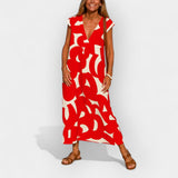 Peeteriina | V-Neck Dress with Contemporary Pattern