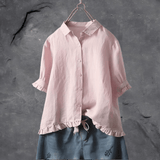 Frieda | Ruffled Cotton Shirt
