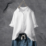 Frieda | Ruffled Cotton Shirt