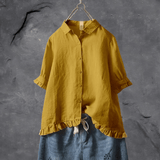 Frieda | Ruffled Cotton Shirt