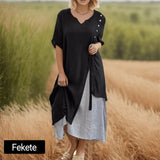 Női, lebegő midi ruha, két darabos megjelenéssel