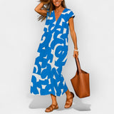 Peeteriina | V-Neck Dress with Contemporary Pattern