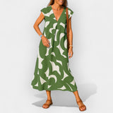 Peeteriina | V-Neck Dress with Contemporary Pattern
