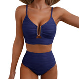 🔥 S-2XL 🌞 Női Magas Derekú Push Up Bikini 🌊👙