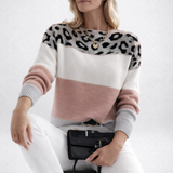 Ophélie | Elegáns Leopárdmintás Kötött Pulóver
