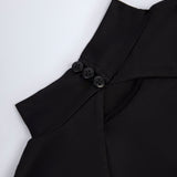 Fekete Slinky Jersey Hátsó Nélküli Mini Dress