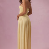 Vaj Színű Jersey Strapless Gown