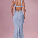 Lace Heart-Shaped Dress in Sky Blue