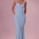 Lace Heart-Shaped Dress in Sky Blue