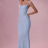 Lace Heart-Shaped Dress in Sky Blue