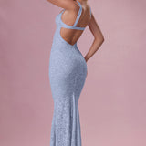 Lace Heart-Shaped Dress in Sky Blue