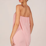 Rózsaszín Bandeau Mini Ruha Drapé