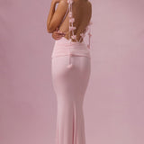 Rózsaszín Jersey Draped Ruha