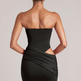 Bandeau Fekete Bodycon Mini Ruha