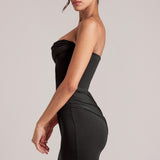 Bandeau Fekete Bodycon Mini Ruha