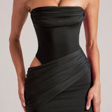 Bandeau Fekete Bodycon Mini Ruha