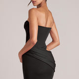 Bandeau Fekete Bodycon Mini Ruha