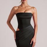 Bandeau Fekete Bodycon Mini Ruha