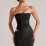 Bandeau Fekete Bodycon Mini Ruha