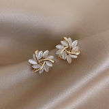 Veronica | Opalescent Leaf Earrings