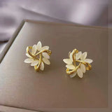 Veronica | Opalescent Leaf Earrings