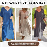 Női, lebegő midi ruha, két darabos megjelenéssel
