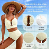 🔥 S-2XL 🌞 Női Magas Derekú Push Up Bikini 🌊👙