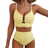 🔥 S-2XL 🌞 Női Magas Derekú Push Up Bikini 🌊👙