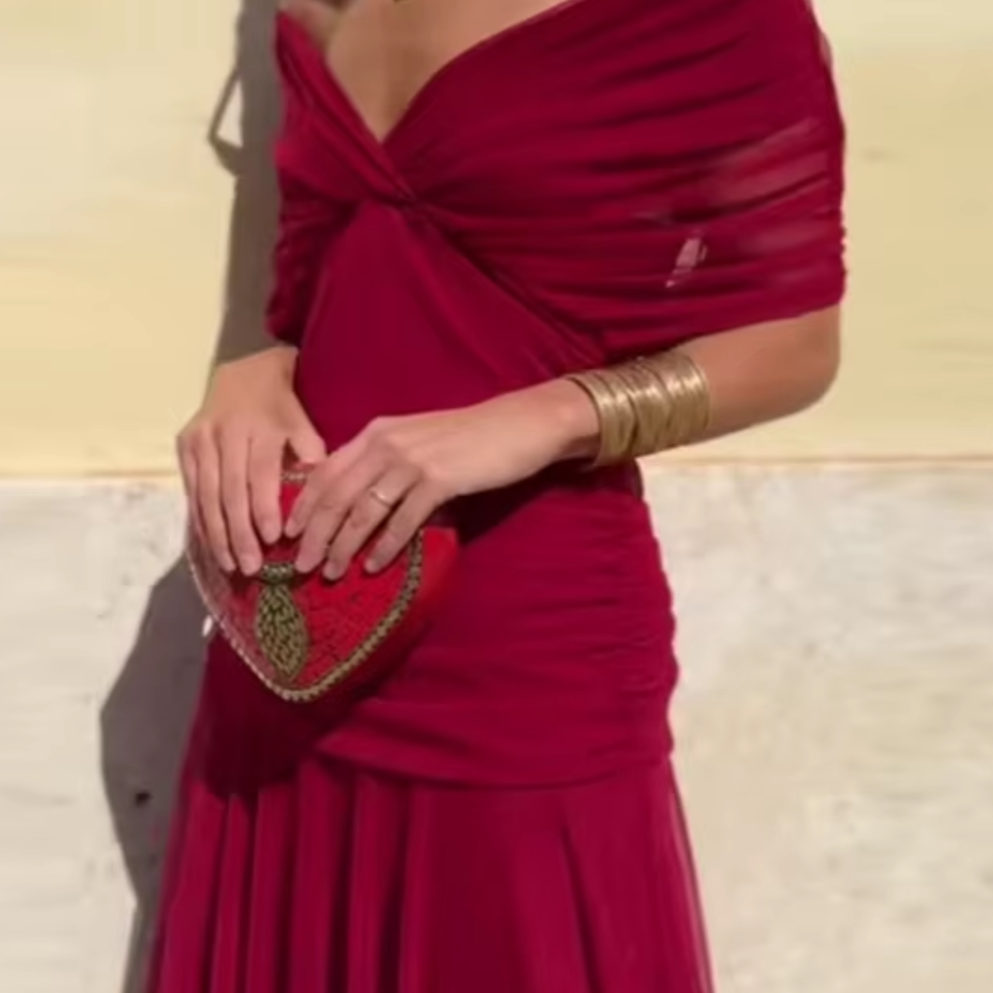 Louise | Elegáns V-nyakú Maxi Ruha