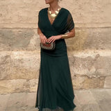 Louise | Elegáns V-nyakú Maxi Ruha