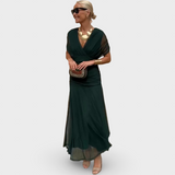 Louise | Elegáns V-nyakú Maxi Ruha