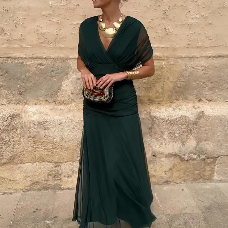 Louise | Elegáns V-nyakú Maxi Ruha