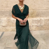 Louise | Elegáns V-nyakú Maxi Ruha