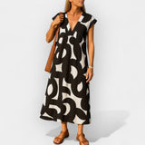 Peeteriina | V-Neck Dress with Contemporary Pattern