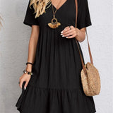 👗💃Retro Női V-nyakú Pamut Ruha