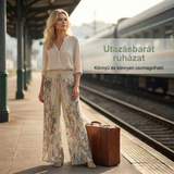 Női mintás, bő szárú, húzózsinóros nadrág