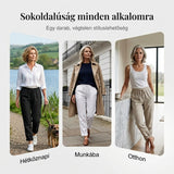 🔥🔥[S-2XL]🍃👖 Női rugalmas derékú pamut-len széles szárú nadrág