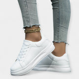 Alisa | White Leather Sneakers