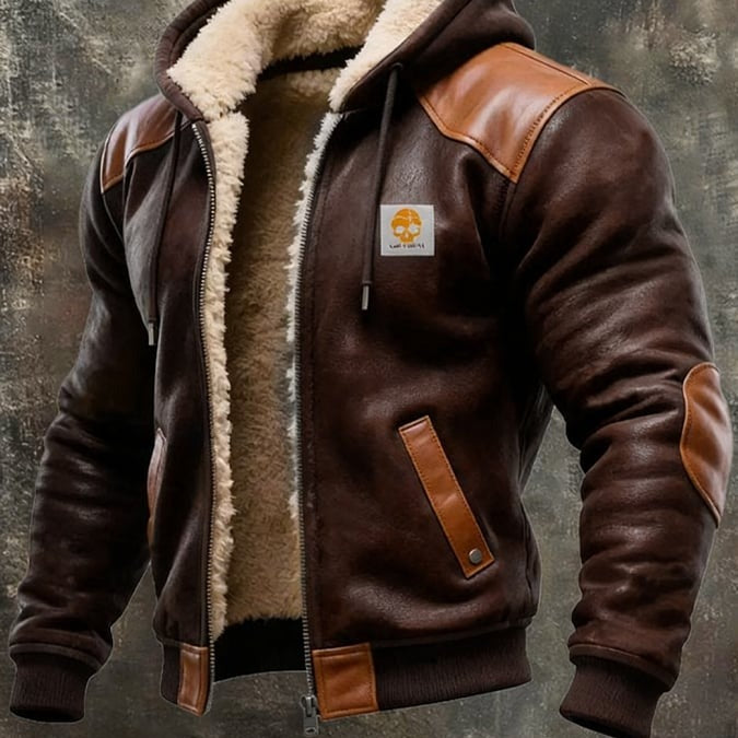 Antti | Vintage Leather Jacket with Hood