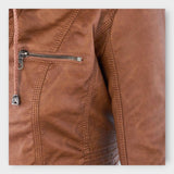 Õnne | Modern Leather Jacket with Hood and Timeless Design