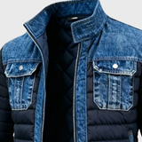 "Bjørn | Farmerdzseki Párnázott Panelek" can be rewritten as "Bjørn | Padded Panel Denim Jacket".