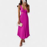 Adriana | Plissé Maxi Dress