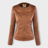 Õnne | Modern Leather Jacket with Hood and Timeless Design
