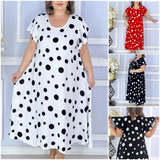 🔥 [S-4XL] ✨️👗 Női Pöttyös Mintás Ruha