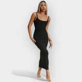 Victoria | Midi Dress with Open Back Detail