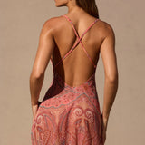 Cowl Neck Mini Dress with Paisley Print in Mint