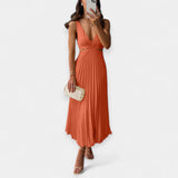 Adriana | Plissé Maxi Dress