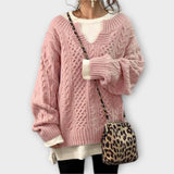 Liilia | Oversized Knitted Sweater with Stick Pattern