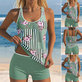 Szexi mintás tank top és rövidnadrág - 2 részes fürdőruha